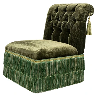 Fåtölj Tassel Grön Silkesvelour