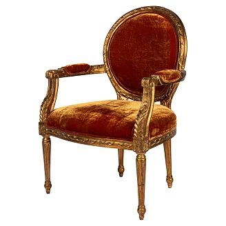 Fåtölj Armand Orange, Guld