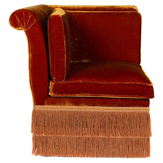 Soffa Element Hörn Sabine Orange Silkesvelour