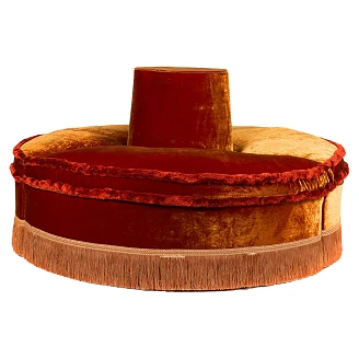 Soffa Odelia Orange Silkesvelour Ø150 cm