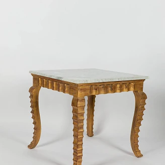 Soffbord Carina Guld, Vit 66x66 cm