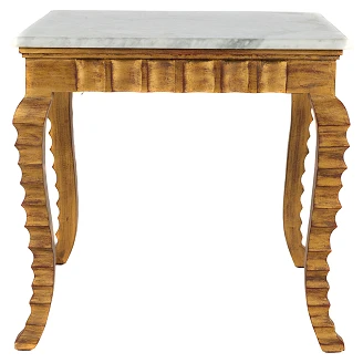 Soffbord Carina Guld, Vit 66x66 cm