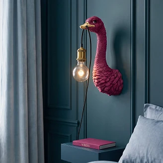 Werner Voss Vägglampa L Franz Josef Magenta
