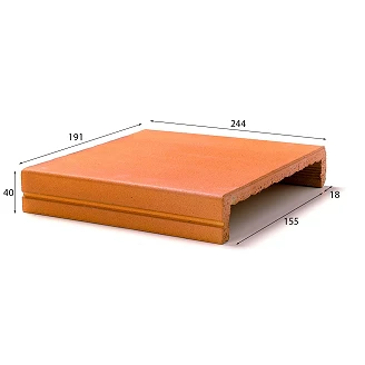 Skånsk Natural Terracotta Ledstång Matt 24x19 cm