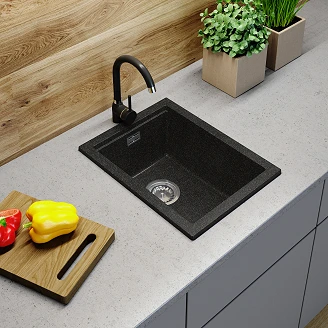 Granit Diskho Tossa Svart med Gulddetaljer 38x50 cm