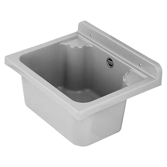 Utslagsvask Elche Grå Matt 42x34 cm med Vattenlås