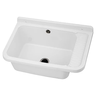 Utslagsvask Potes Vit Matt 58x38 cm med Vattenlås