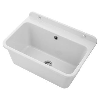 Utslagsvask Gubbio Vit Matt 61x41 cm med Vattenlås