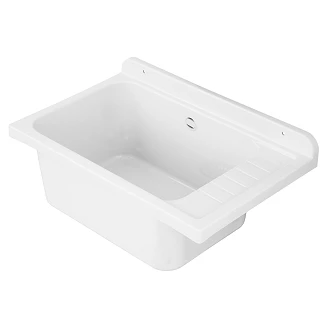 Utslagsvask Honfleur Vit Matt 58x38 cm med Vattenlås